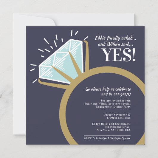 Grafik des Diamantenrings Einladung (Vorderseite)