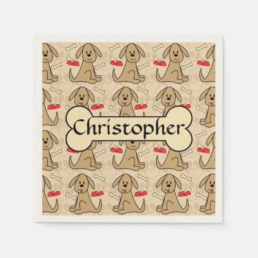 Grafik-Design des braunen Welpendocks Serviette (Vorderseite)