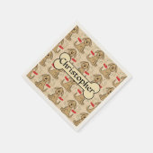 Grafik-Design des braunen Welpendocks Serviette (Ecke)