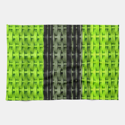Grafik-Design in Schwarz und Grün Geschirrtuch (Horizontal)