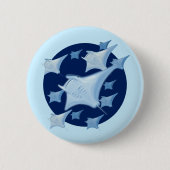 Grafik Design Manta Ray Lover Button (Vorderseite)
