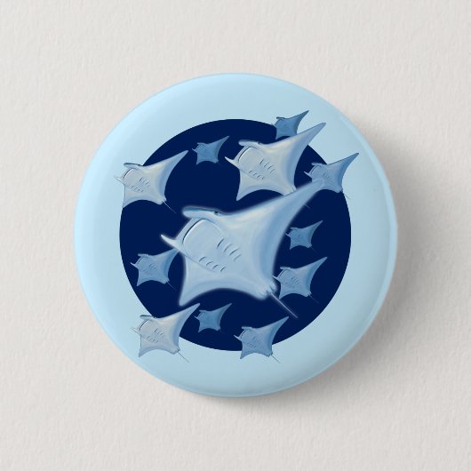 Grafik Design Manta Ray Lover Button (Vorderseite)