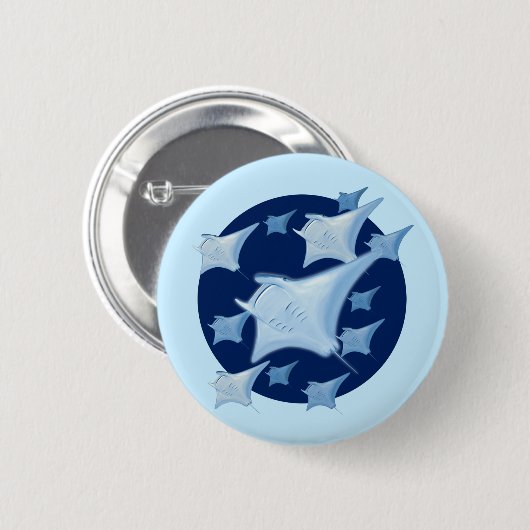 Grafik Design Manta Ray Lover Button (Vorne & Hinten)