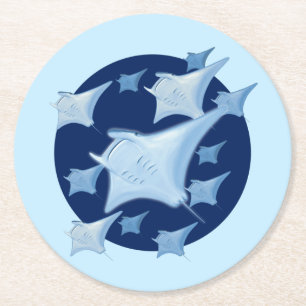 Grafik Design Manta Ray Lover Runder Pappuntersetzer