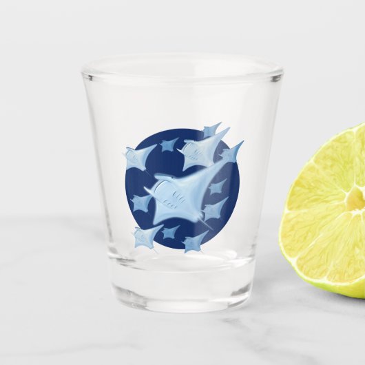 Grafik Design Manta Ray Lover Schnapsglas (Vorderseite)