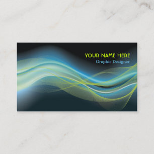 Grafik-Designer Business-Card Blau Limone Welle Visitenkarte