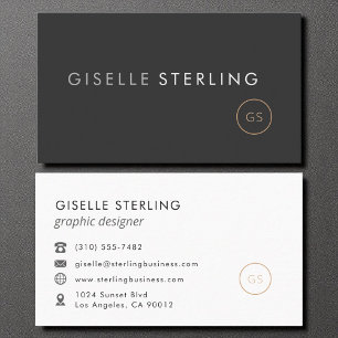 Grafik Designer Minimalistisch Luxus Schwarz Visitenkarte