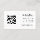 Grafik-Designer QR-Code Trendy Daisy Aquamarin Visitenkarte (Rückseite)