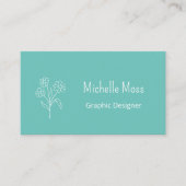 Grafik-Designer QR-Code Trendy Daisy Aquamarin Visitenkarte (Vorderseite)