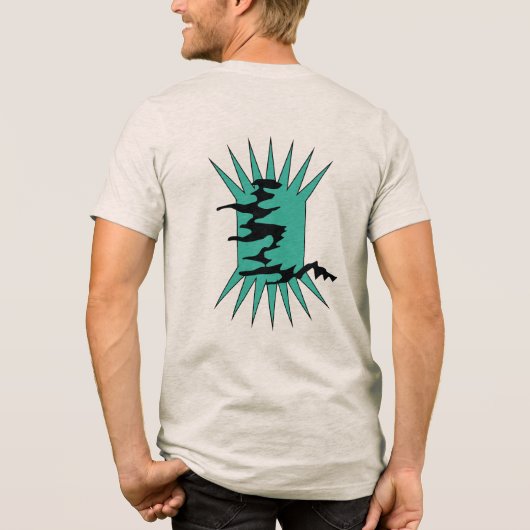 Grafik-Doodulation auf Erden Tri-Blend Shirt (Rückseite)