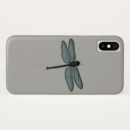 Grafik-Dragonfly Grau Art Case-Mate iPhone Hülle (Rückseite (Horizontal))