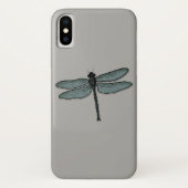 Grafik-Dragonfly Grau Art Case-Mate iPhone Hülle (Rückseite)