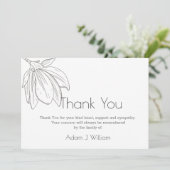 Grafik florale Moderne Beerdigung Dankeskarte (Stehend Vorderseite)