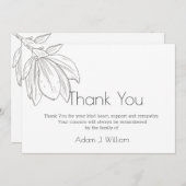 Grafik florale Moderne Beerdigung Dankeskarte (Vorne/Hinten)