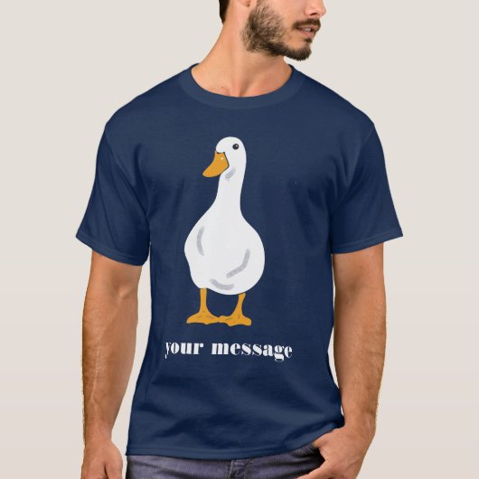 Grafik für die Anzeige der weißen Ente mit benutze T-Shirt (Vorderseite)