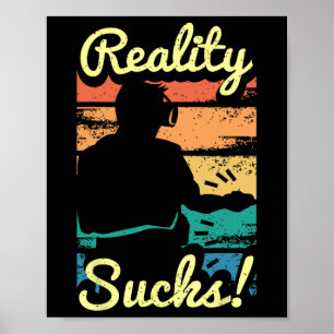 Grafik für virtuelle Realität Retro abgenutzte Kun Poster