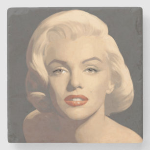Grafik Grau Marilyn Steinuntersetzer
