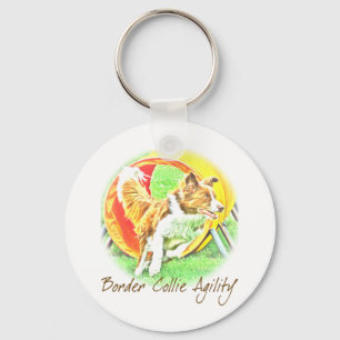 Grafik-Grenzcollie-Agility-Schlüsselanhänger Schlüsselanhänger