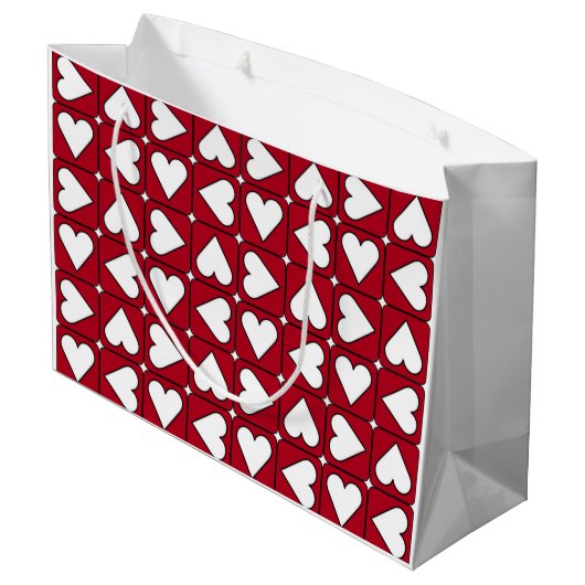 Grafik-Herz-Geschenktasche Große Geschenktüte (Rückseite Schrägansicht)