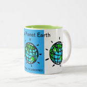 Grafik - I Liebe Planet Erde - Rett unseren Planet Zweifarbige Tasse (VorderseiteRechts)