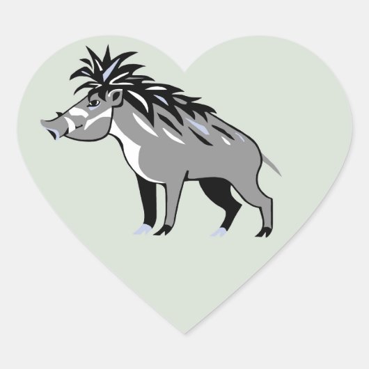 Grafik I Liebe Warty PIGS - Wildlife - Warthog Herz-Aufkleber (Vorderseite)