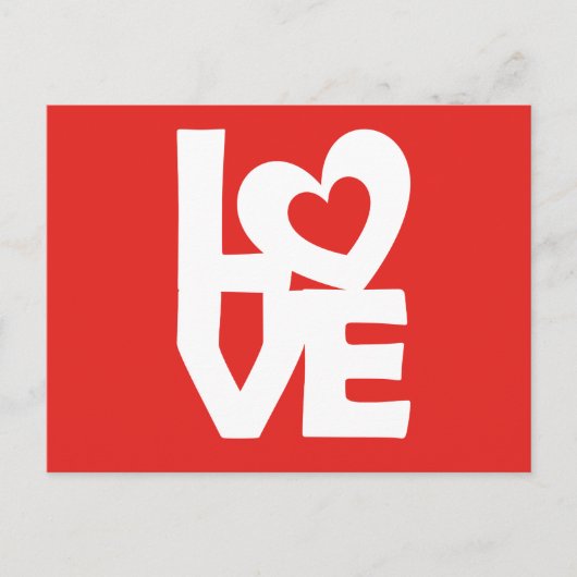 Grafik-Illustration I Liebe Sie mit Herz auf rot Postkarte (Vorderseite)