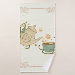 Grafik-Illustration, Natur Inspiriert Tea Time Badhandtuch Set