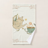 Grafik-Illustration, Natur Inspiriert Tea Time Badhandtuch Set (Handtuch)