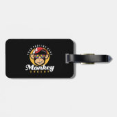 Grafik-Illustration von tierischem Affen-Schimpans Gepäckanhänger (Rückseite horizontal)