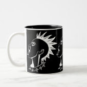 GRAFIK MODERN FEMALE PUNK ILLUSTRATION ZWEIFARBIGE TASSE (Links)