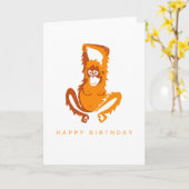 Grafik - ORANGUTAN - Wildtiere - Natur Karte (Gelbe Blume)