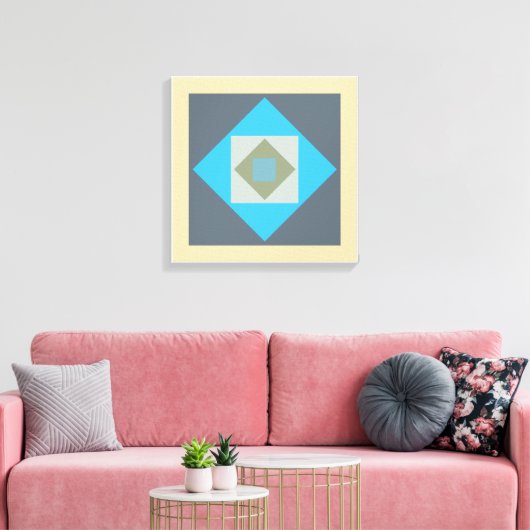 Grafik-Quadrate Canvas Print Leinwanddruck (Insitu (Wohnzimmer))