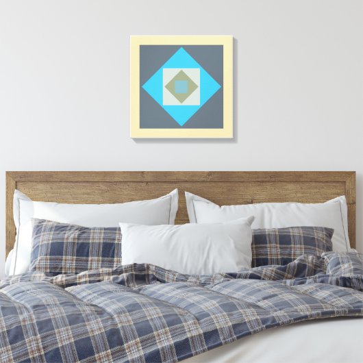 Grafik-Quadrate Canvas Print Leinwanddruck (Insitu (Schlafzimmer))