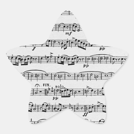 Grafik-Sheet-Musik-Design Stern-Aufkleber (Vorderseite)