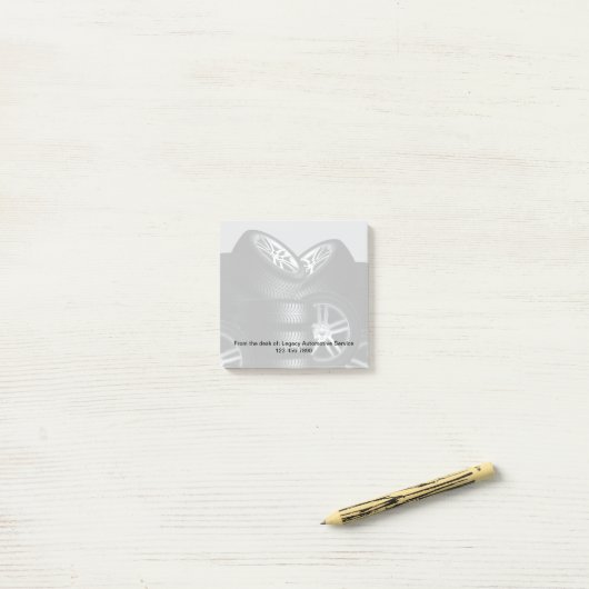 Grafik-Sticky-Notepad für das Thema Automotive Post-it Klebezettel (Auf Schreibtisch)