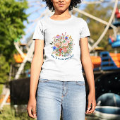 Grafik-T - Shirt für Blumen und Slogan