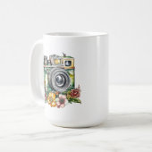Grafik und Zitat | Vintage Kamera Kaffeetasse (Vorderseite Links)