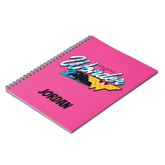 Grafik von Retro 80er "Glaube an Wunder" Notizblock (Linke Seite)