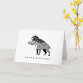 Grafik - Warty PIG - Warthog - Wildlife - Karte (Gelbe Blume)