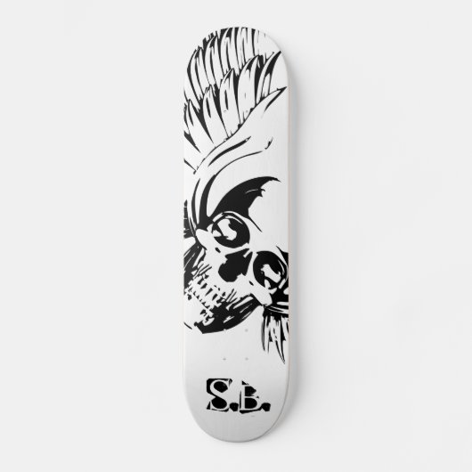 Grafik-Winged Skull Skateboard. Skateboard (Vorderseite)
