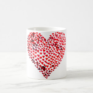 Grafik zum 3D-Herz-Valentinstag Kaffeetasse