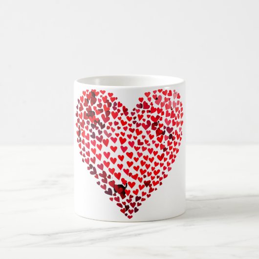 Grafik zum 3D-Herz-Valentinstag Kaffeetasse (Mittel)