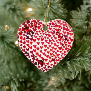 Grafik zum 3D-Herz-Valentinstag Keramik Ornament