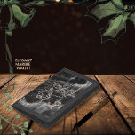 Grafik zur Rose aus schwarzem Elegant Tri-fold Geldbeutel<br><div class="desc">Dieses schöne, elegante schwarze Marmor-Portemonnaie wäre ein tolles Geschenk für sie und es gibt eine passende Tasche in den gleichen Extravaganten Tragetaschen und Brieftasche Kollektion. Dieses Design ist sehr feminin, mit weißen rosa Silhouetten, die auf einem schwarzen marmorähnlichen Hintergrund fließen. Sie können den Namen aktualisieren oder entfernen. Sie können sich...</div>