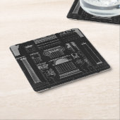 Grafikarchitektur IV Rechteckiger Pappuntersetzer (angewinkelt)