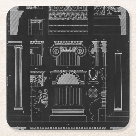 Grafikarchitektur IV Rechteckiger Pappuntersetzer (Vorderseite)