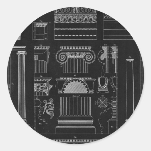 Grafikarchitektur IV Runder Aufkleber (Vorderseite)