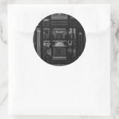 Grafikarchitektur IV Runder Aufkleber (Tasche)