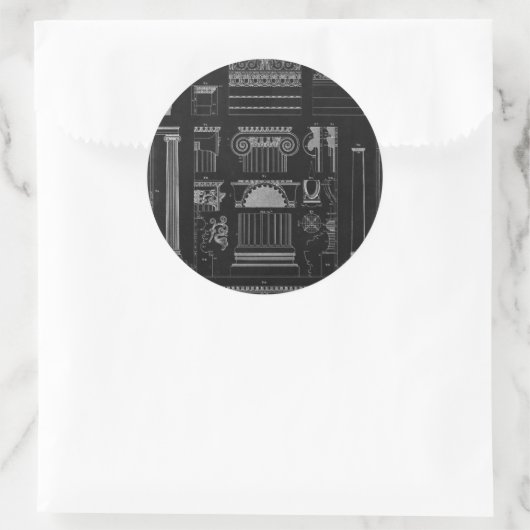 Grafikarchitektur IV Runder Aufkleber (Tasche)