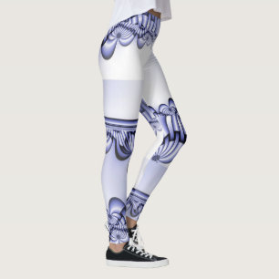 Grafikdesign - blau weiß schwarzes nahtloses Muste Leggings